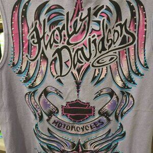 Women Harley Davidson Huge bling tank 1W
